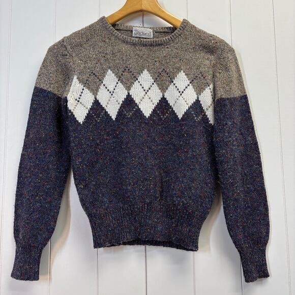 Vintage Garland Womens Dark Academia Preppy Argyle Sweater Size XS Cozy Smart - Picture 1 of 7